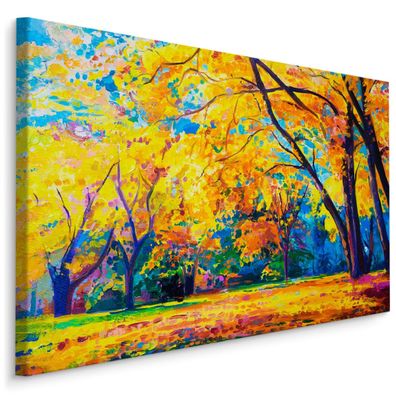 CANVAS Leinwandbild XXL Wandbilder Herbst Ansichten Gemälde Natur 1309
