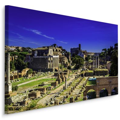 CANVAS Leinwandbild XXL Wandbilder Blick auf Forum Romanum ROM 3D 1351