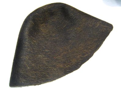 Hutstumpen Wolle Filz Stumpen schwarz mit gelb Mohair 90 gr Ü48cm Rd80cm Stu215