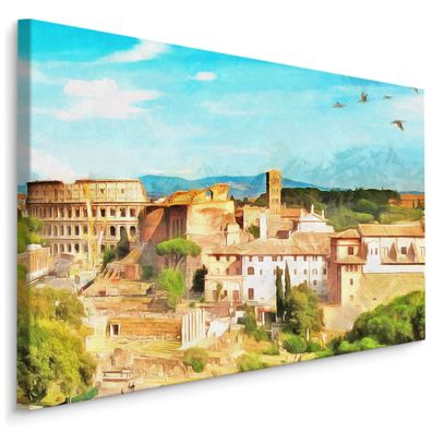 CANVAS Leinwandbild XXL Wandbilder Büro Panorama Rom Gemälde 3D 1364