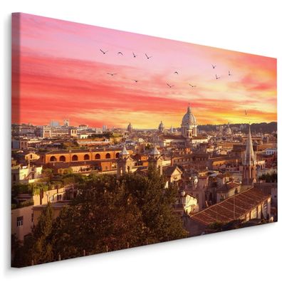 CANVAS Leinwandbild XXL Wandbilder Panorama Rom Ansichten 3D 1371