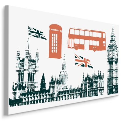 CANVAS Leinwandbild XXL Wandbilder Kunstdruck LONDON Big Ben Architektur 1374