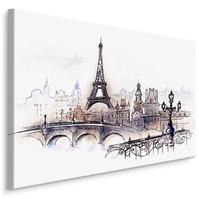 CANVAS Leinwandbild XXL Wandbilder Kunstdruck Schöne Stadt von Paris 230