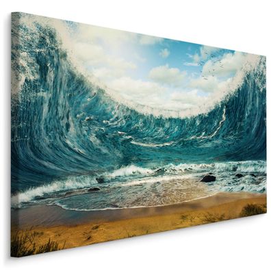 CANVAS Leinwandbild XXL Wandbilder Wohnzimmer Meer Welle Wasser Abstrakt 619