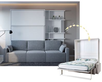 Multimo ROYAL Wohnwand mit Wandbett / Schrankbett und Couch