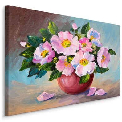 CANVAS Leinwandbild XXL Wandbilder Kunstdruck STRAUß Rosen Malerei Dekor 1426