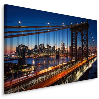 CANVAS Leinwandbild XXL Wandbilder Flur BRÜCKE Manhattan Bridge 3D 1494