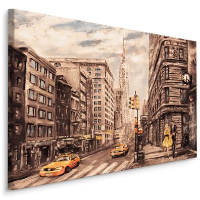 CANVAS Leinwandbild XXL Wandbilder NEW YORK Gemälde Ansicht 3D 1500