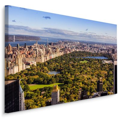 CANVAS Leinwandbild XXL New York Panorama Ansicht Vogelperspektive 1502