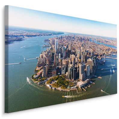 CANVAS Leinwandbild XXL Wandbilder Vogelperspektive Manhattan NYC 1506