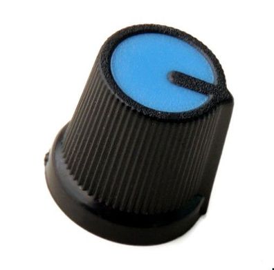 Drehknopf für Potentiometer für 6mm Achse, blau Clip-On, 10St.