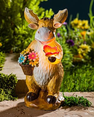 LED Elch Gartenfigur Deko Beleuchtung Garten Terrasse Leuchte Lampe Figur Tier