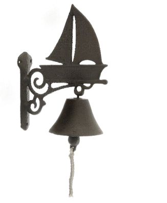 Türglocke, Wandglocke "Segelboot", Maritime Garten Glocke aus Gusseisen
