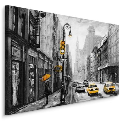 CANVAS Leinwandbild XXL Wandbilder Kunstdruck Ansicht 3D New York Dekor 1508