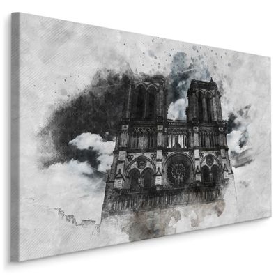 CANVAS Leinwandbild XXL Wandbilder Kunstdruck Kathedrale Notre Dame Paris 248