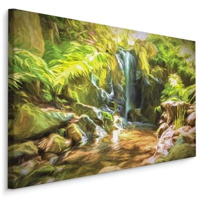CANVAS Leinwandbild XXL Wandbilder Wasserfall wie gemalt Dekor 1646