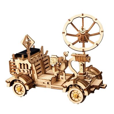 DIY Solarenergie Holzblöcke Spielzeug, Modellbausatz Raum Jagd Montage Spielzeug