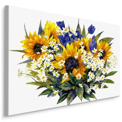 CANVAS Leinwandbild XXL Wandbilder STRAUß Blumen Natur 3D 1764