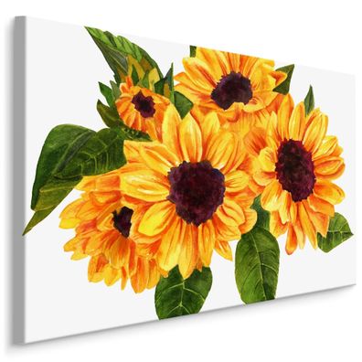 CANVAS Leinwandbild XXL Wandbilder STRAUß Sonnenblumen 3D 1765