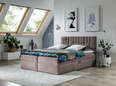 Boxspringbett Schlafzimmerbett CORTEZ 140x200cm Altrosa