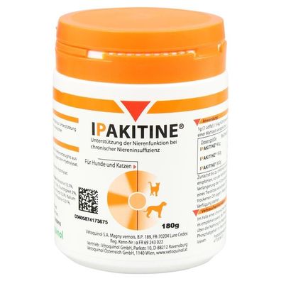 Vetoquinol Ipakitine® 180g Diät-Ergänzungsfuttermittel für Hunde & Katzen