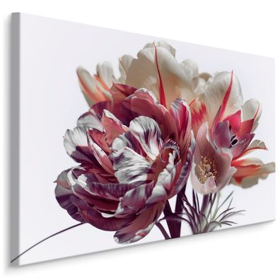 CANVAS Leinwandbild XXL Wandbilder STRAUß von bunten Tulpen 3D 1891