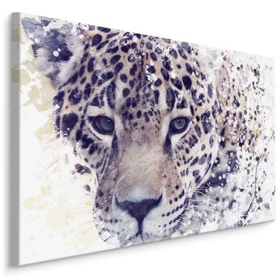 CANVAS Leinwandbild XXL Wandbilder Kunstdruck majestätischer Leopard 327