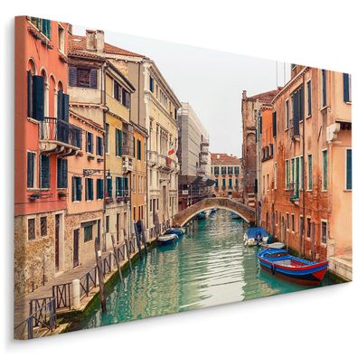 CANVAS Leinwandbild XXL Wandbilder Italien Venedig Ansicht Boot 393