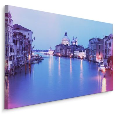 CANVAS Leinwandbild XXL Wandbilder Venedig Wasser Ansichten Nacht 397