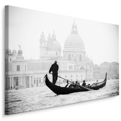 CANVAS Leinwandbild XXL Wandbilder Kunstdruck Architektur Boote Venedig 398