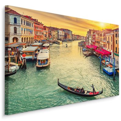 CANVAS Leinwandbild XXL Wandbilder Venedig Wasser Sonne Ansichten 415