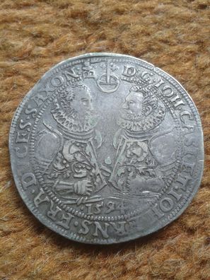 Reichstaler 1594 Sachsen Alt Gotha 28,71g Silber Johann Casimir und Johann Ernst