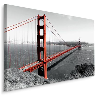 CANVAS Leinwandbild XXL Wandbilder San Francisco Golden Gate Bridge 156