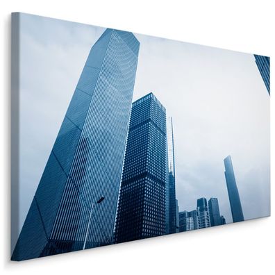 CANVAS Leinwandbild XXL Wandbilder Moderne Hong Kong Wolkenkratzer 173