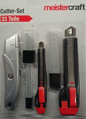 meistercraft Cutter-Set 33 Teile Teppich- / Cutter-Messer Ersatzklingen NEU OVP