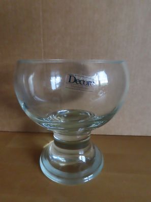 Bonbonglas Glasschale mit Fuß klar schwer ca. 14 cm hoch/ Decore Mundgeblasen