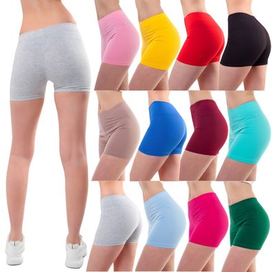 Bongual ® Damen Shorts Hotpants Kurze Hose Boxershorts Baumwolle-mix Schlafhose