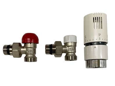 CONTI Thermostat Ventil Set mit Rücklaufventil und Thermostatkopf
