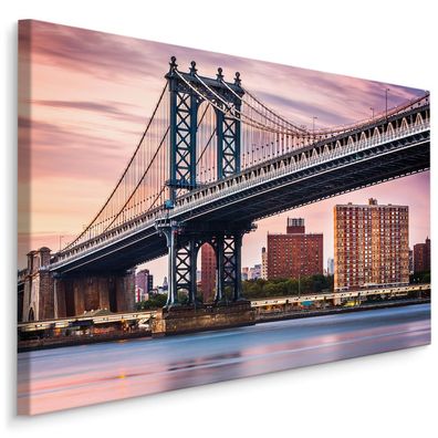 CANVAS Leinwandbild XXL Wandbilder Kunstdruck Manhattan-Brücke New York 149