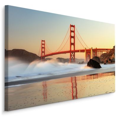 CANVAS Leinwandbild XXL Wandbilder San Franciscos Golden Gate Bridge 150