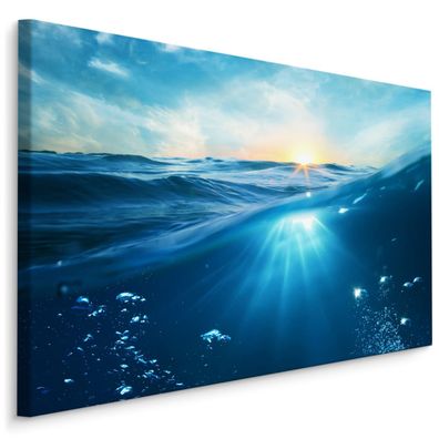 CANVAS Leinwandbild XXL Wandbilder Meer Ozean Wasser Ansicht 3D 612