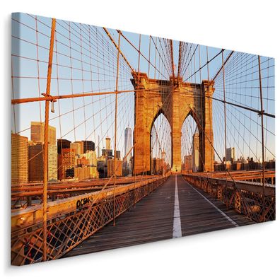 CANVAS Leinwandbild XXL Wandbilder Kunstdruck New York Brooklyn Bridge 153