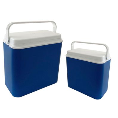 2 Stück Outdoor Kühlboxen Thermobox Picknick Camping tragbar 10 + 24 Liter blau