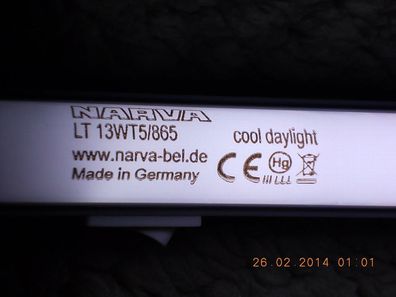 Ersatz-Marke für / Replacement Brand for NARVA LT 13WT5/865 cool DayLight CE 13w/865