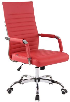 Klassischer Bürostuhl rot 120 kg belastbar Chefsessel Drehstuhl stabil robust