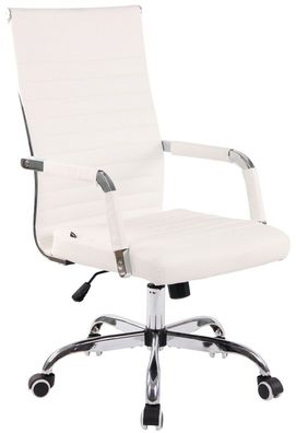 Klassischer Bürostuhl weiß 120 kg belastbar Chefsessel Drehstuhl stabil robust