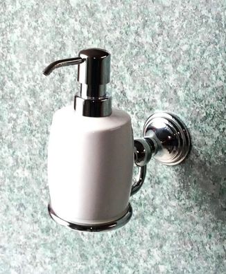 Allure Seifenspender Messing Verchromt mit Porzellan Brass Soap Dispenser