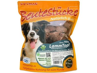 Petman Beutestücke LammTopf Frostfutter für Hunde 750 g