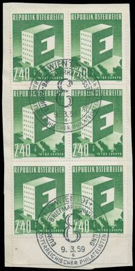 Österreich 1959 Nr 1059 zentrisch gestempelt 6er-BLOCK X2EE30E