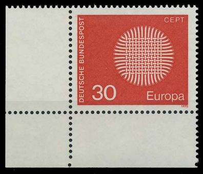 BRD BUND 1970 Nr 621 postfrisch ECKE-ULI X310122